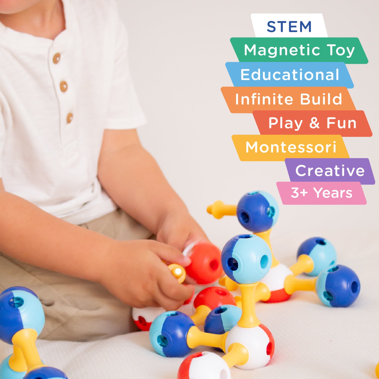 KUB Planet Magnetic Building Blocks for Kids, STEM Educational Toys for Boys and Girls Ages 3+, Space Planet Set (20 Pieces) - Primary Universe Lite