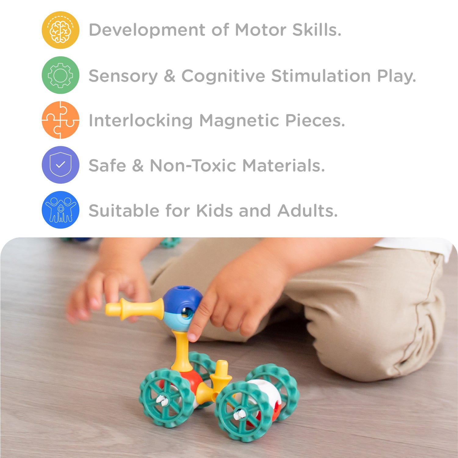 KUB Planet Magnetic Building Blocks for Kids, STEM Educational Toys for Boys and Girls Ages 3+, Space Planet Set (30 Pieces) - Primary Universe