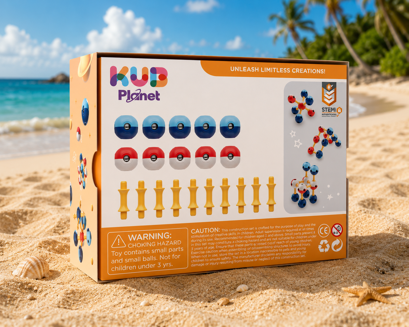 KUB Planet Magnetic Building Blocks for Kids, STEM Educational Toys for Boys and Girls Ages 3+, Space Planet Set (20 Pieces) - Primary Universe Lite