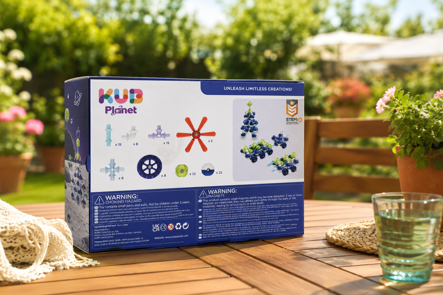 KUB Planet Magnetic Building Blocks for Kids, STEM Educational Toys for Boys and Girls Ages 3+, Space Planet Set (100 Pieces) - Astral Neon