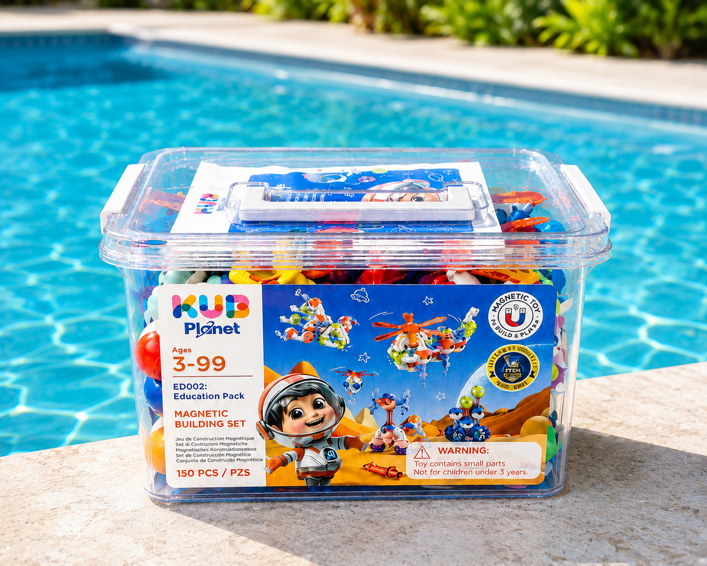 KUB Planet Magnetic Building Blocks for Kids, STEM Educational Toys for Boys and Girls Ages 3+, Education Pack (150 Pieces) - ED002