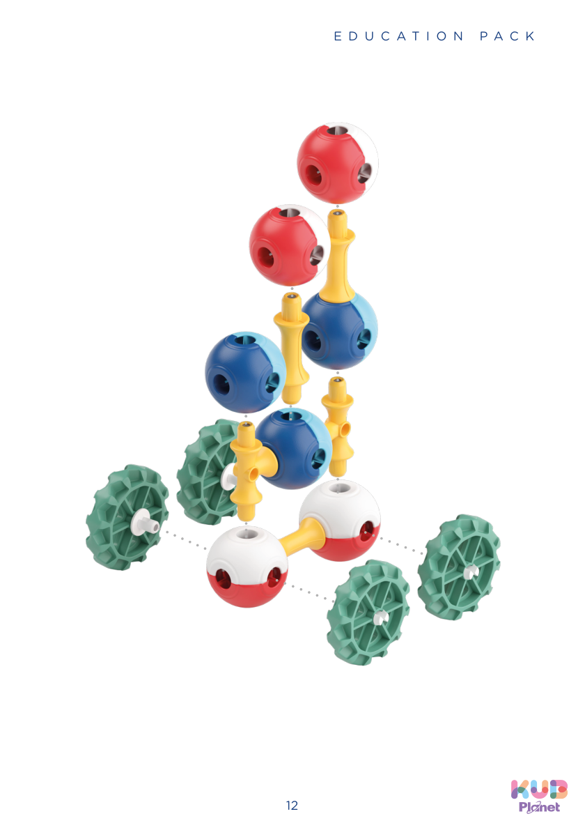 KUB Planet Magnetic Building Blocks for Kids, STEM Educational Toys for Boys and Girls Ages 3+, Education Pack (150 Pieces) - ED002