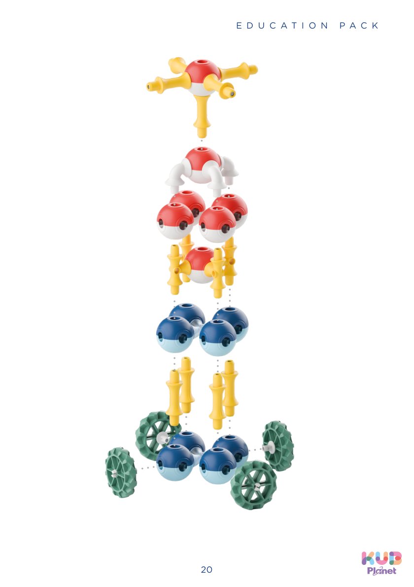 KUB Planet Magnetic Building Blocks for Kids, STEM Educational Toys for Boys and Girls Ages 3+, Education Pack (150 Pieces) - ED002